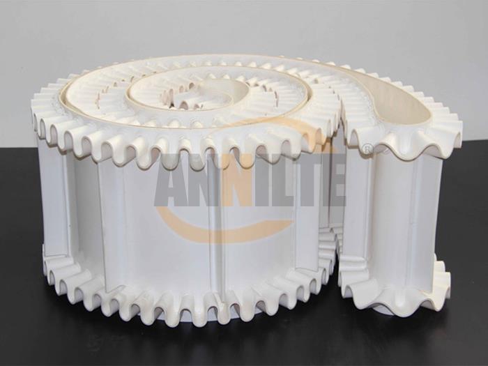 输送颗粒状石蜡的裙边挡板输送带